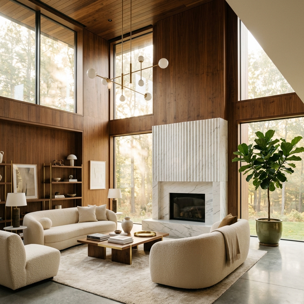 A refined Om Aakara living room interior